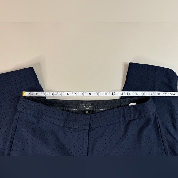 Talbots Hampshire Ankle Navy with black velour polkadot pattern women’s 14 P - Picture 3 of 13